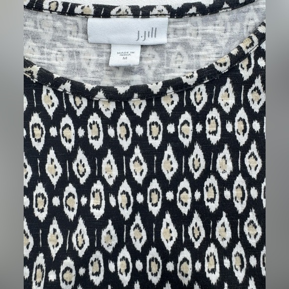 J. Jill 100% Indian Cotton Ikat Print Shift Mini Dress Size Medium - Picture 3 of 8